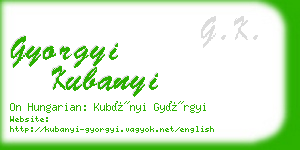 gyorgyi kubanyi business card